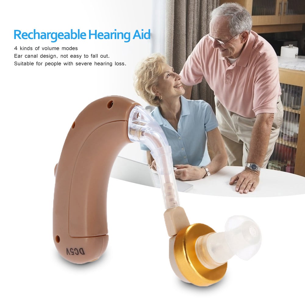 Amplificador de Som Recarreg&aacute;vel H P- 118 &eacute; um aparelho auditivo com um design discreto perfeito para ouvir tudo com mais nitidez