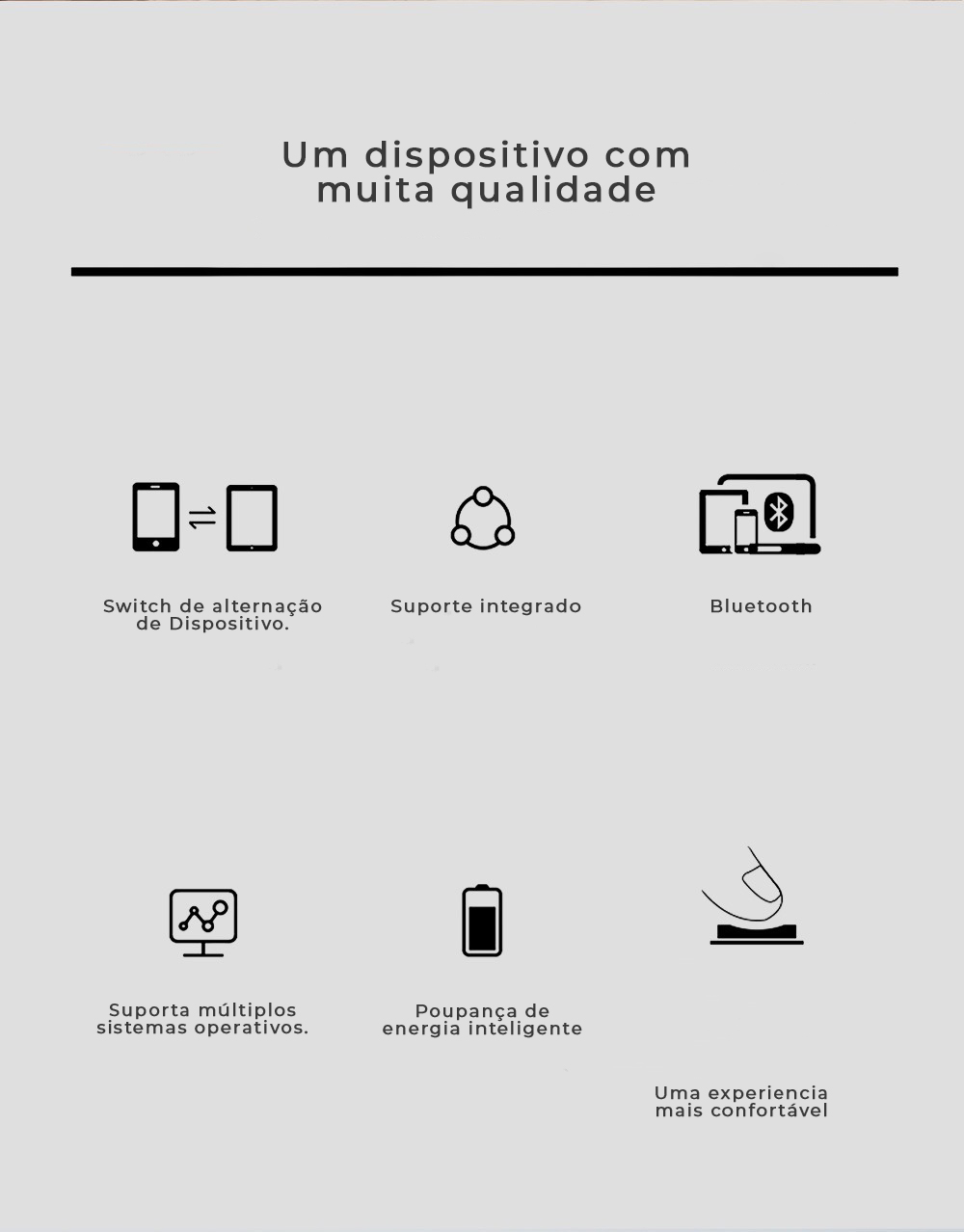 Facilite a sua escrita com o fantástico Teclado bluetooth sem fios adequado para conectar dispositivos como smartphones, tablets e TVs.